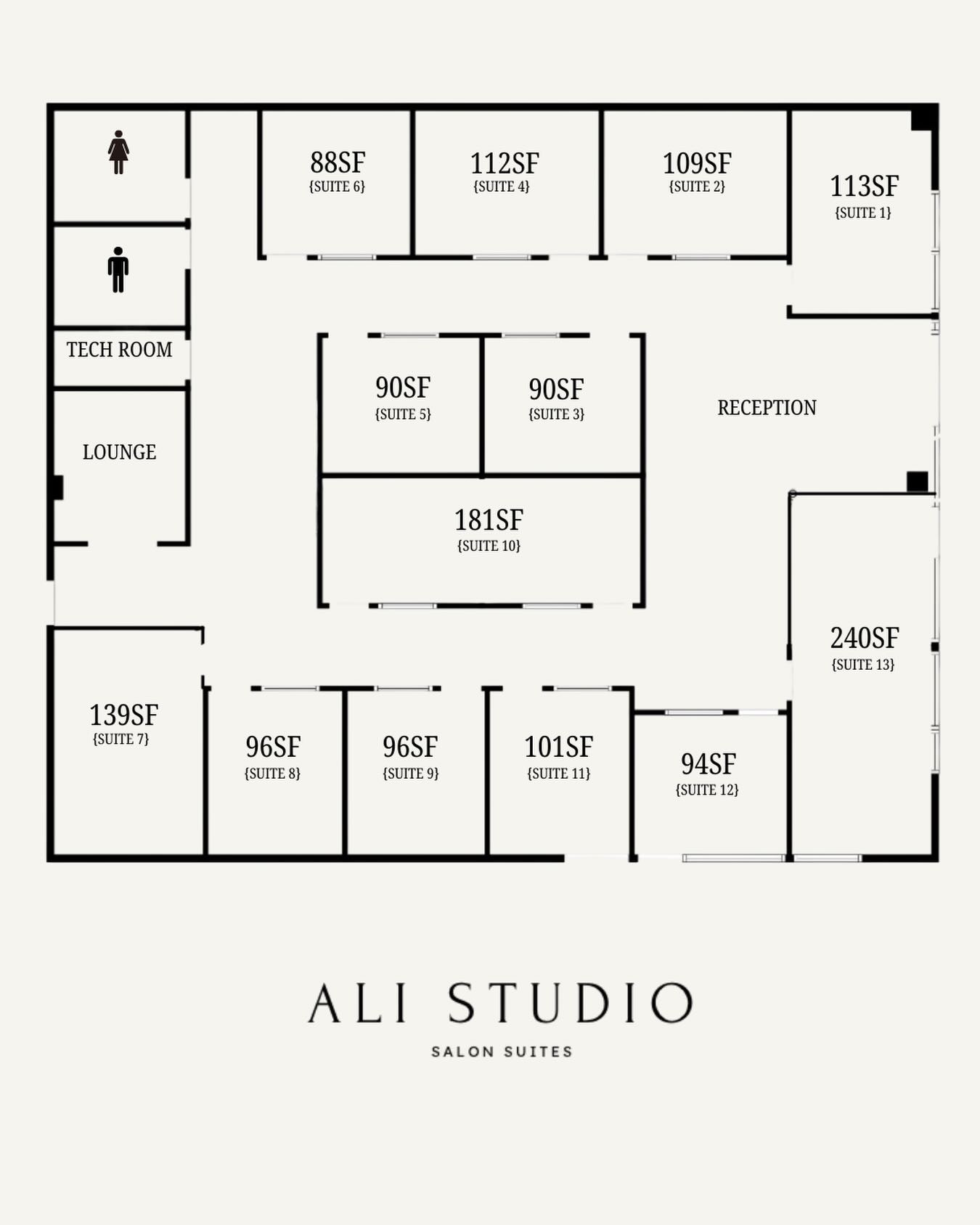 Ali Studio Salon Suites Layout Map